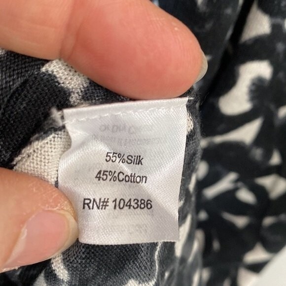 Garnet Hill Silk Cotton Short Sleeve Knit Geo Printed Mini Dress Lightweight - Picture 6 of 11